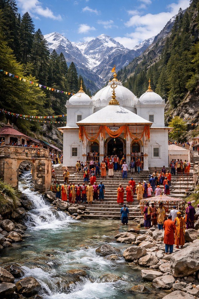 Gangotri Temple by the river