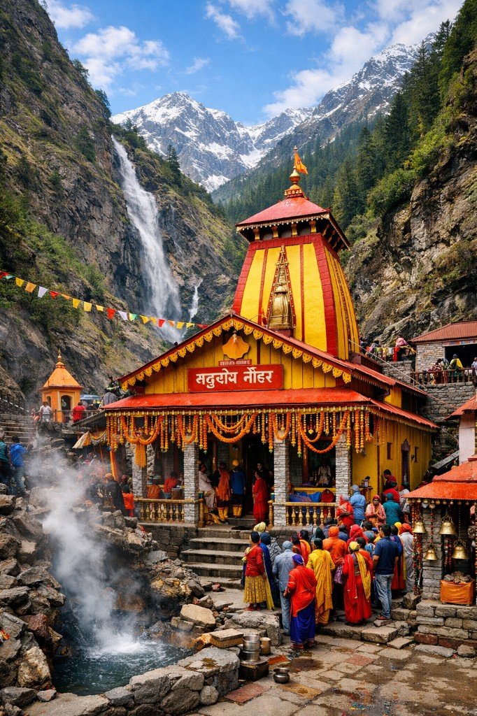 Yamunotri Temple in the mountains